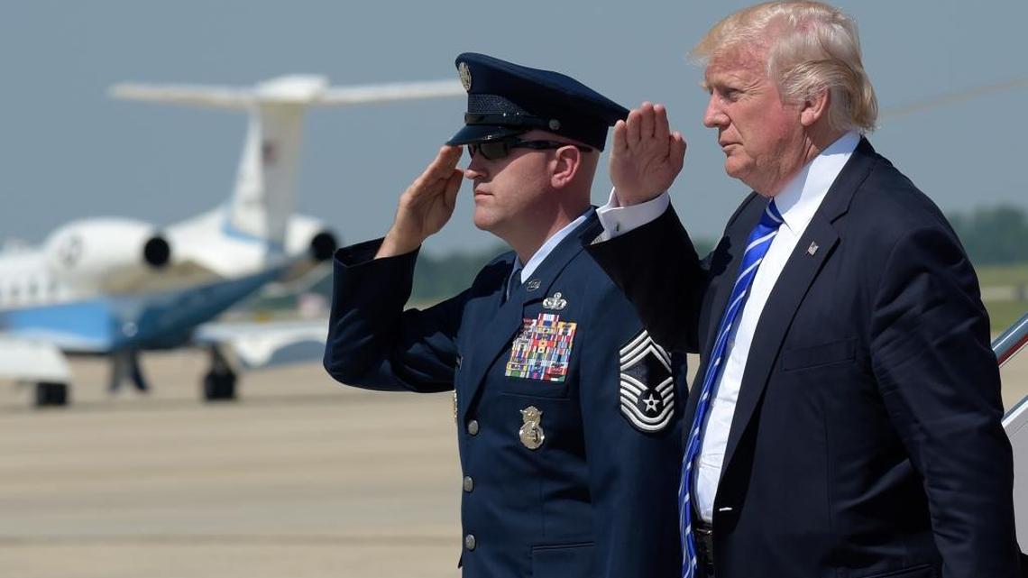 President Donald Trump at Andrews Air Force Base in Maryland on Wednesday.