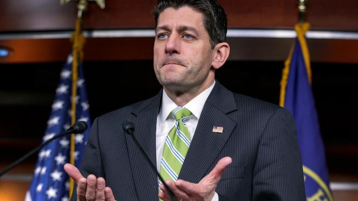 House Speaker Paul Ryan, R-Wis., announces that he is abruptly pulling the troubled Republican health care overhaul bill off the House floor, short of votes and eager to avoid a humiliating defeat for President Donald Trump and GOP leaders, at the Capitol in Washington, Friday, March 24, 2017.