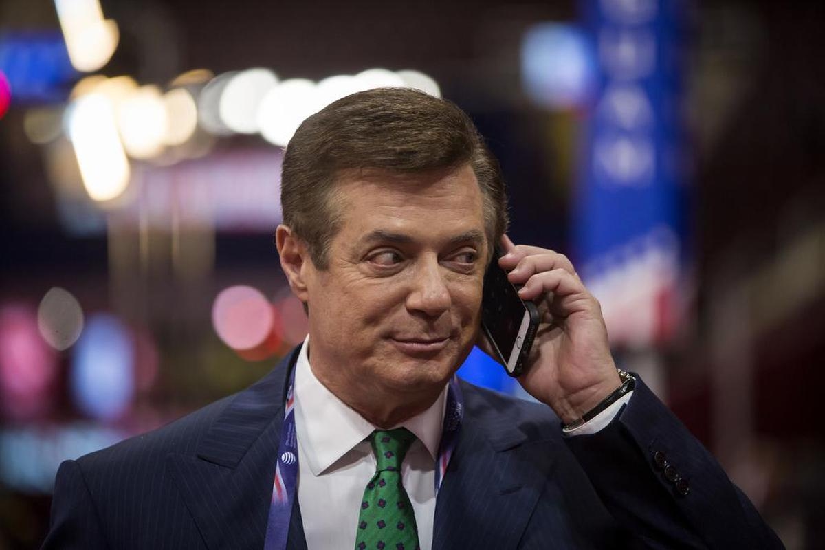 FILE -- Paul Manafort, who was Donald Trump’s campaign manager at the time, at the Republican National Convention in Cleveland, Ohio, July 17, 2016.