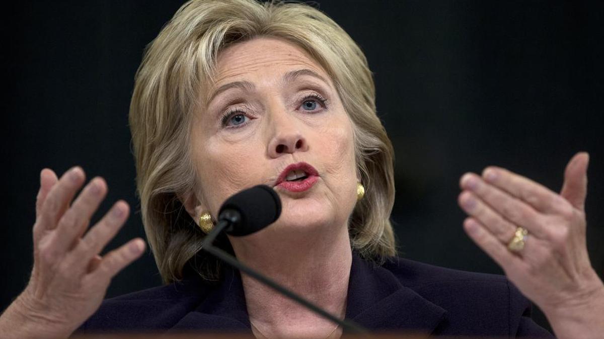 Democratic presidential candidate former Secretary of State Hillary Rodham Clinton testifies on Capitol Hill in Washington before the House Select Committee on Benghazi in October.