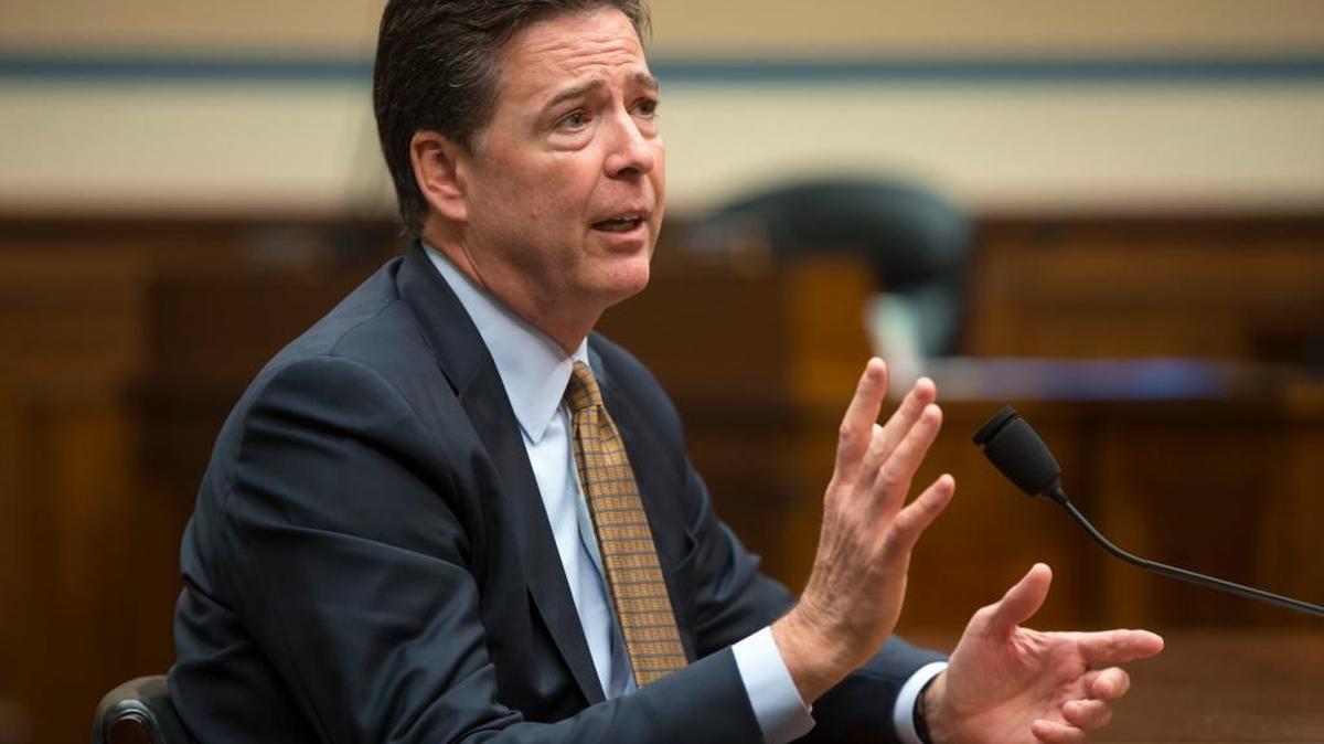 FBI Director James Comey testifying Thursday, July 7, 2016, before the House Oversight and Government Reform Committee.