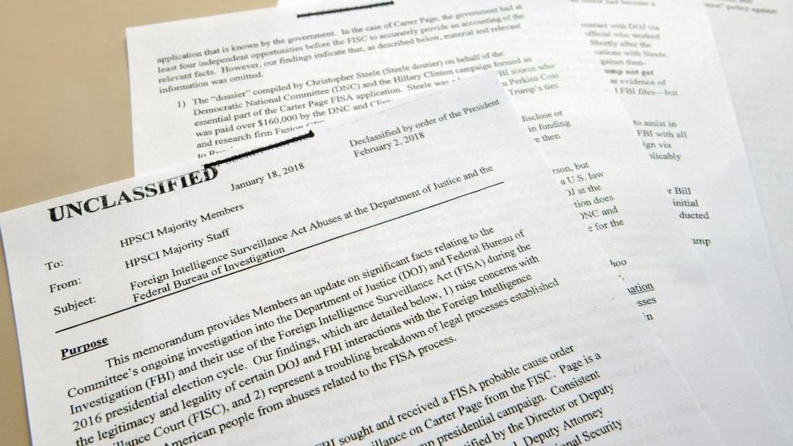 After President Donald Trump declassified the memo, the Republican-led House Intelligence Committee released the memo based on classified information that alleges the FBI abused U.S. government surveillance powers in its investigation into Russian election interference.