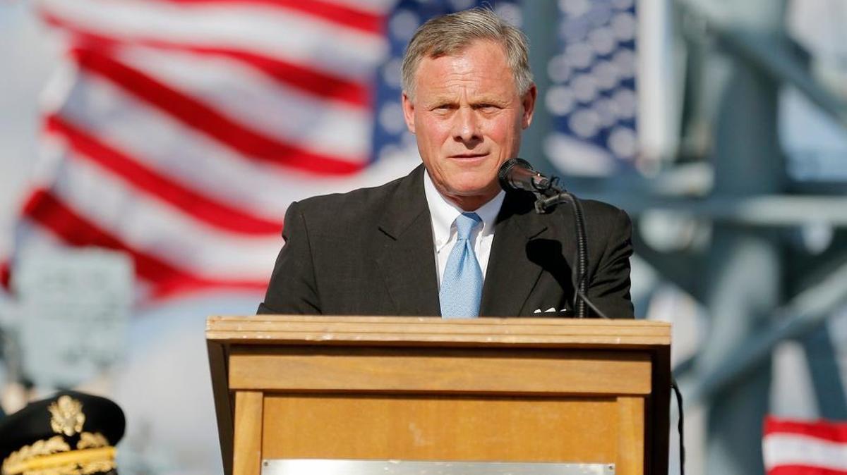 Is this the face of a vice president? U.S. Senator Richard Burr speaks during a Memorial Day service held on the battleship USS North Carolina on May 25, 2015. Burr says it’s just a rumor that he’s being considered as a vice presidential pick for presumptive Republican nominee Donald Trump.