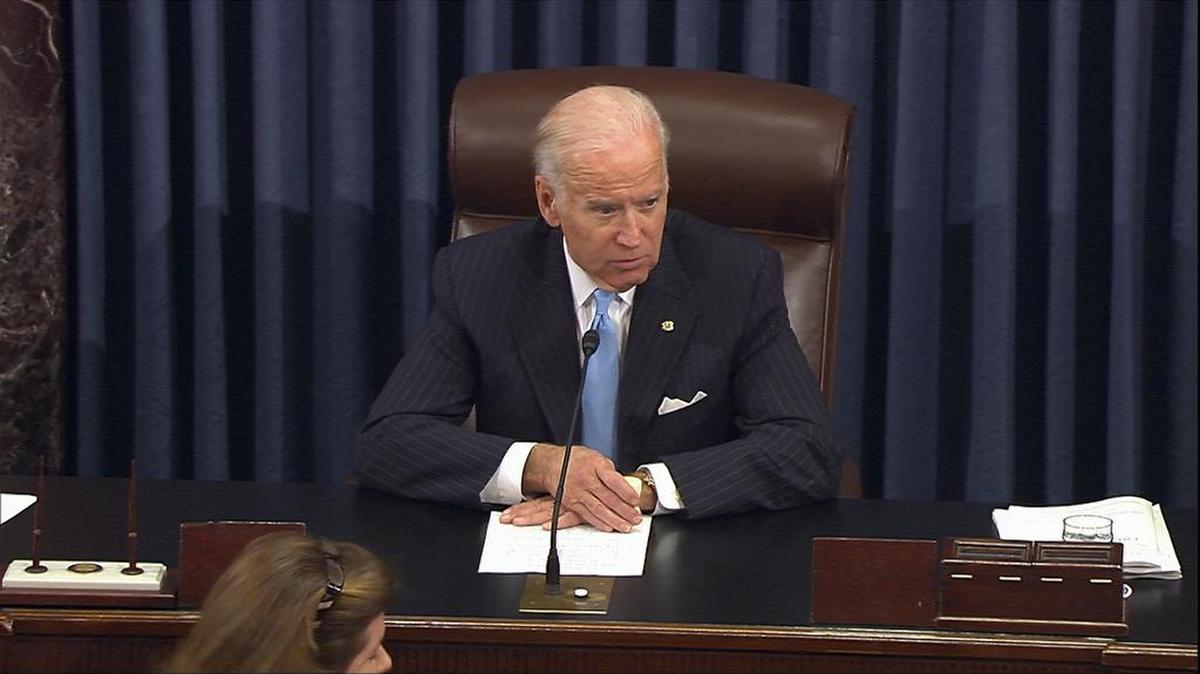 Vice President Joe Biden presides over the Senate at the U.S. Capitol in Washington, Monday, Dec. 5, 2016. A bipartisan bill to speed government drug approvals and bolster biomedical research cleared its last procedural hurdle in the Senate on Monday in an emotional moment for Biden. The overwhelming 85-13 vote put the measure on track for final legislative approval by the Senate as early as Tuesday.