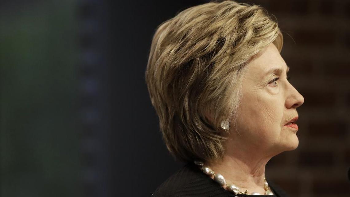 Former Secretary of State Hillary Clinton speaks at a fundraiser for the Elijah Cummings Youth Program in Israel in Baltimore last month.