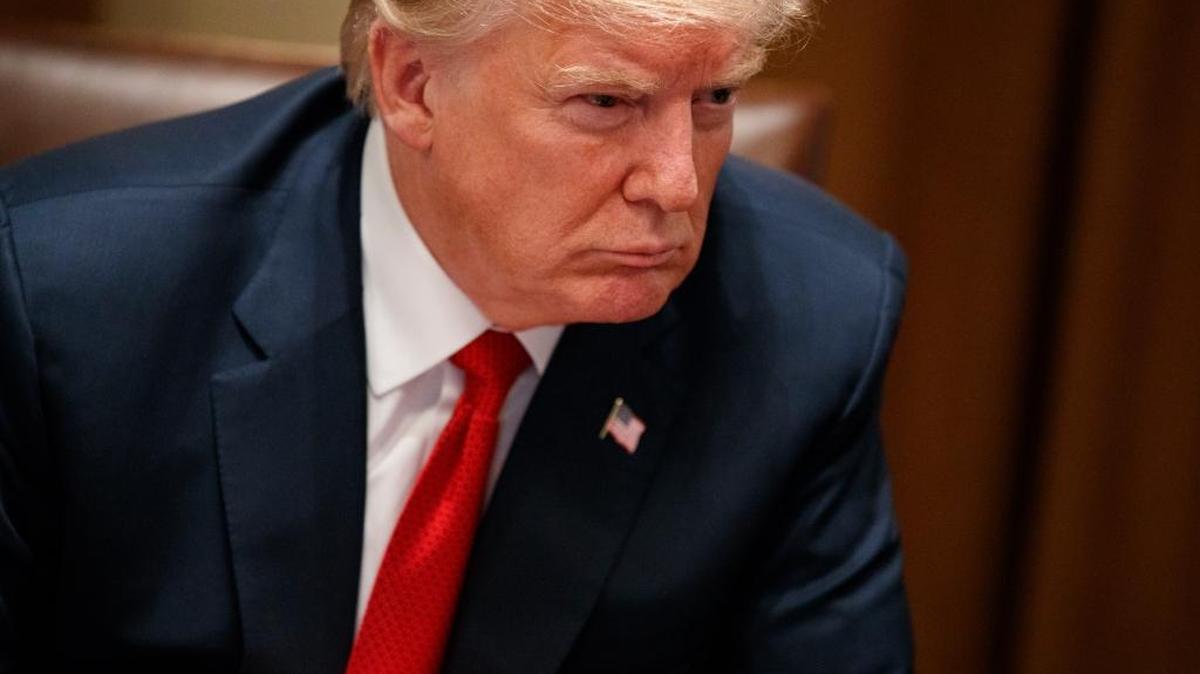 President Donald Trump listens during a meeting with law enforcement officials on the MS-13 street gang and border security, in the Cabinet Room of the White House, Tuesday, Feb. 6, 2018, in Washington.