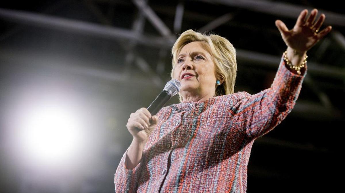 Democratic presidential candidate Hillary Clinton speaks at a rally at Northern Virginia Community College in Annandale, on Thursday, July 14, 2016.