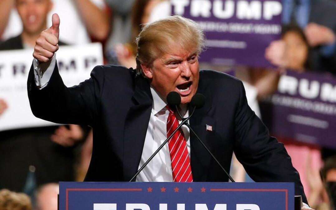 In this July 11, 2015 file photo, then-Republican presidential candidate Donald Trump finishes up speaking before a crowd of 3,500 in Phoenix. Trump was just a few weeks into his candidacy in 2015 when came to Phoenix for a speech that ended up being a bigger moment in his campaign than most people realized at the time. He returned there Tuesday and implicitly criticized Arizona GOP Sen. Jeff Flake.