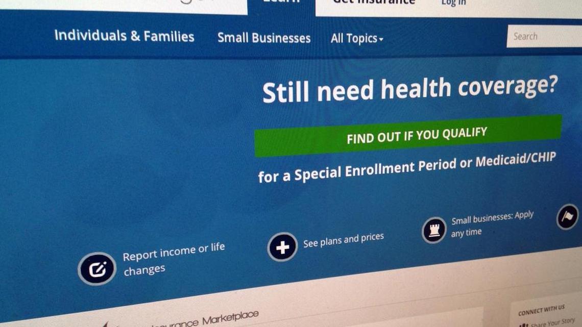 FILE - This Sept. 15, 2014, file photo shows part of the HealthCare,gov Website in Washington. Senate Democrats want HHS Secretary Tom Price to explain why important consumer information has disappeared from the site. (AP Photo/Jon Elswick, File)