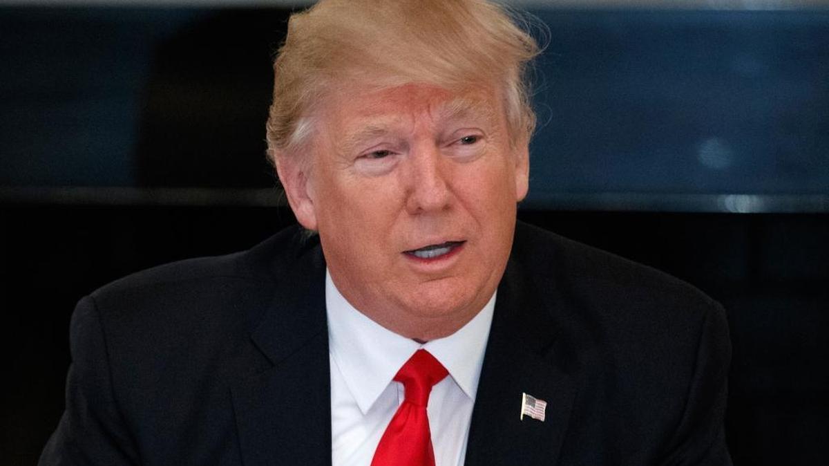 In this Feb. 3, 2017, file photo, President Donald Trump speaks in the State Dining Room of the White House in Washington.