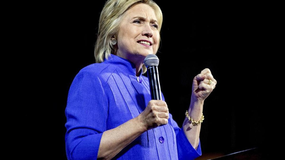 Democratic presidential candidate Hillary Clinton speaks at a recent rally.