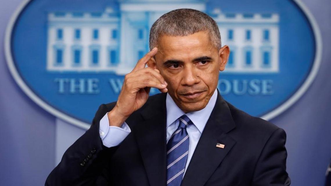 President Barack Obama speaks during a news conference in the briefing room of the White House in Washington, Friday, Dec. 16, 2016.