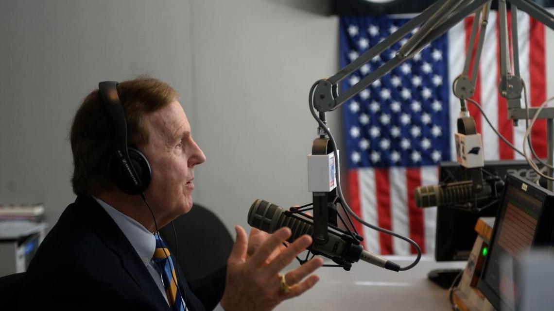 U.S. Rep. Robert Pittenger holds a town hall on the WBT radio morning show with Scott Fitzgerald on April 13, 2017.