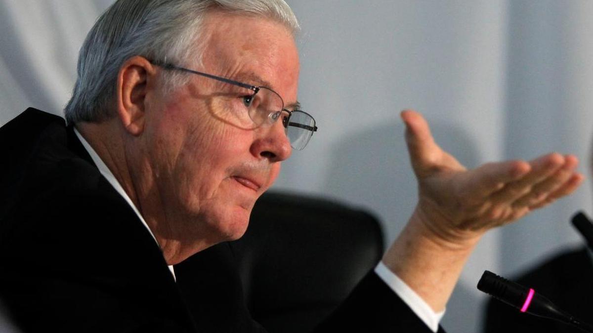 Rep. Joe Barton (R-TX) asks questions at a hearing of the U.S. House Committee on Homeland Security at Dallas/Fort Worth International Airport to look at federal, state and local response to the Ebola case in Dallas. Barton is hosting two town halls on March 11.