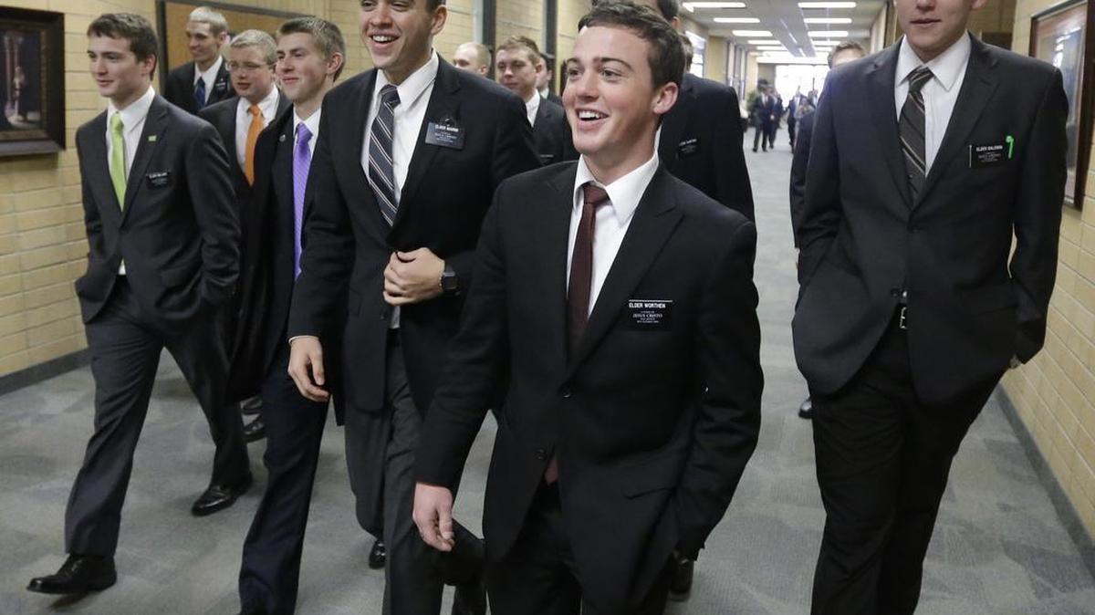 A group of Mormon missionaries.