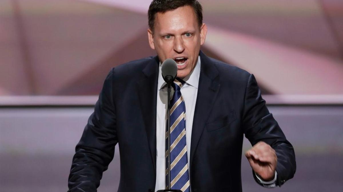 Entrepreneur Peter Thiel speaks during the final day of the Republican National Convention in Cleveland, July 21, 2016.