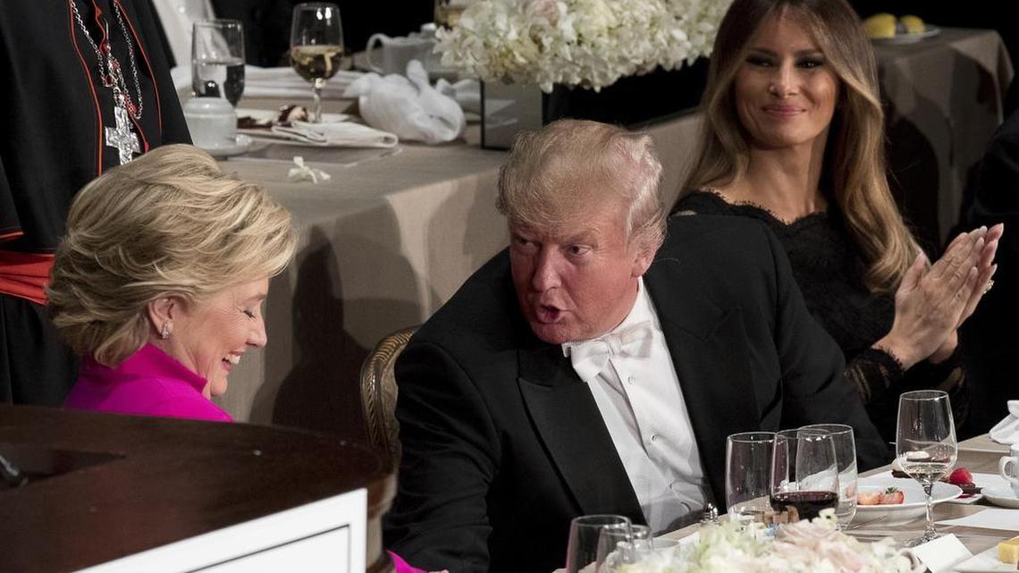 Republican presidential candidate Donald Trump attends the 71st annual Alfred E. Smith Memorial Foundation Dinner, a charity gala organized by the Archdiocese of New York, Thursday, Oct. 20, 2016, at the Waldorf Astoria hotel in New York.