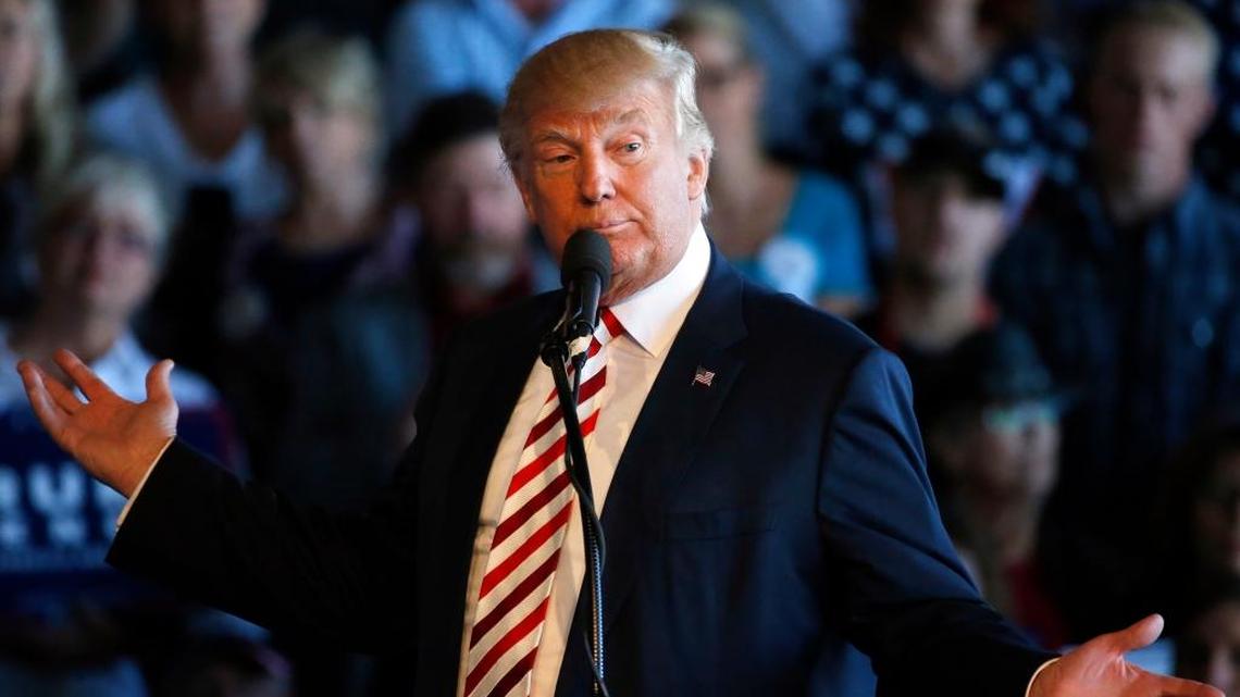 Republican presidential candidate Donald Trump speaks at a campaign rally, Tuesday, Oct. 18, 2016, in Grand Junction, Colo.