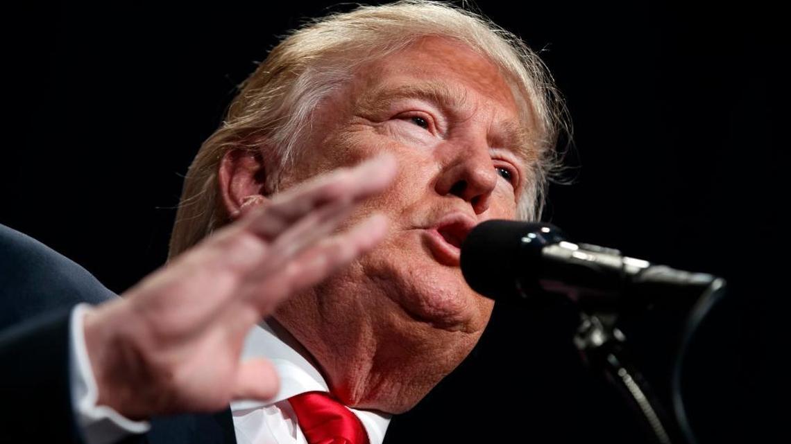 Republican presidential candidate Donald Trump during a campaign rally Wednesday in Reno, Nevada.