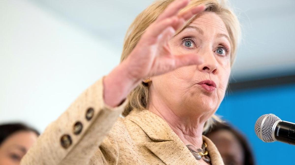 Democratic presidential candidate Hillary Clinton speaks to medical professionals after taking a tour of Borinquen Health Care Center, in Miami, Fla., Tuesday.
