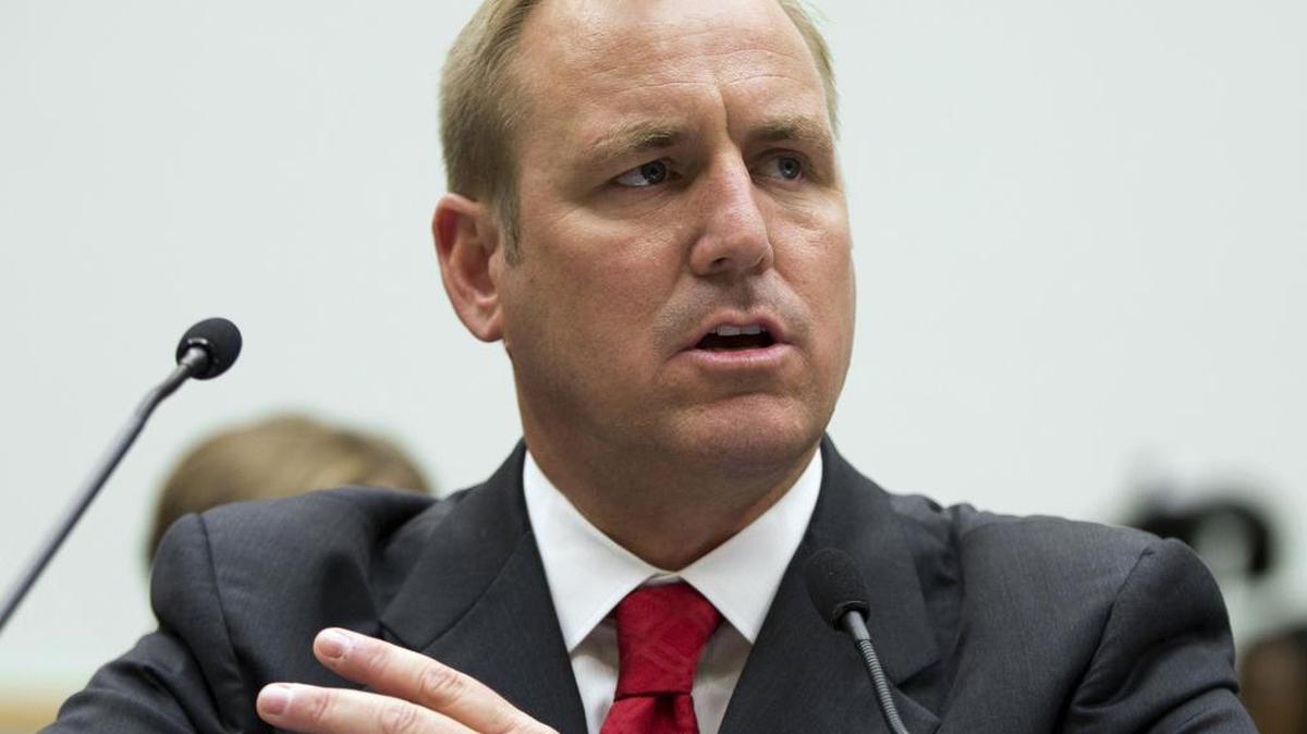 In this July 23, 2013, file photo, Rep. Jeff Denham, R-Calif., testifies at a hearing on Capitol Hill in Washington. Denham is facing a challenge from Democrat Michael Eggman in the 10th District in the Central Valley.