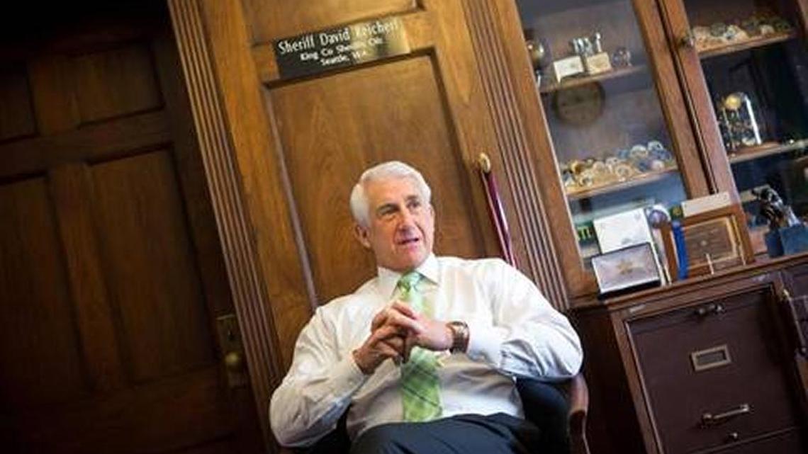 Rep. Dave Reichert, R-Wash., hopes he won’t be the only sheriff on Capitol Hill in 2017. In this photo, the former King County sheriff speaks to a reporter in his office in the House Longworth building on Capitol Hill in Washington, D.C., on Feb. 12, 2016.