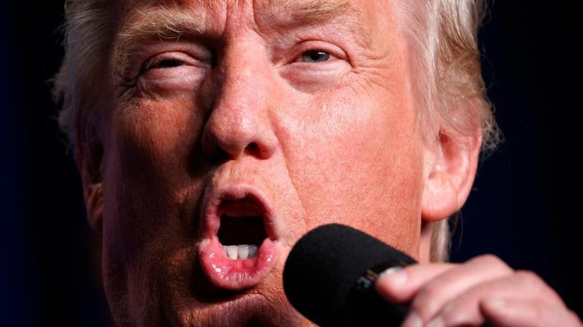 Republican presidential candidate Donald Trump speaks during a campaign rally, Monday, Oct. 17, 2016, in Green Bay, Wis.