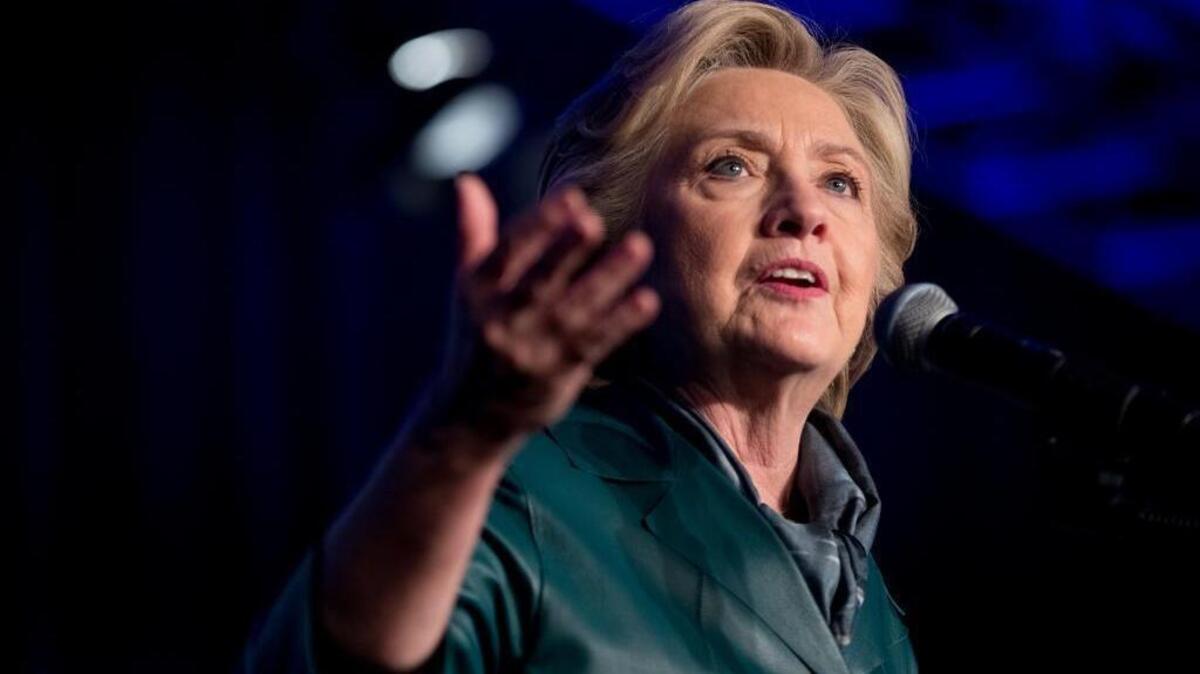 Democratic presidential candidate Hillary Clinton at a Women for Hillary fundraiser at the Hyatt Regency in Washington, Wednesday, Oct. 5, 2016.