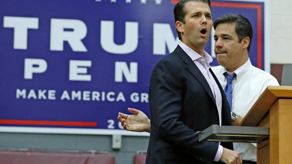 While many Republicans distanced themselves from President-elect Donald Trump, Idaho Rep. Raul Labrador, right, went to Arizona, Florida and Utah to campaign for the Trump ticket. In this photo Labrador is shown with Donald Trump Jr., left, at a campaign rally at Arizona State University on Oct. 27, 2016, in Tempe, Ariz.