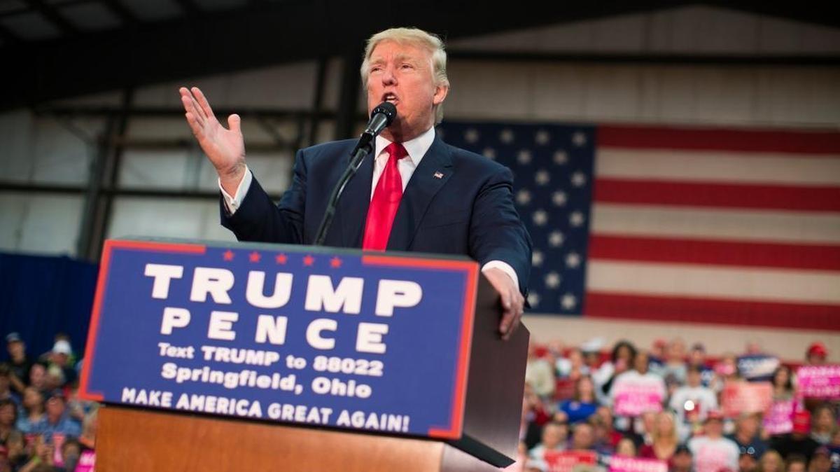 Republican presidential candidate Donald Trump speaks during a campaign rally, Thursday, Oct. 27, 2016, in Springfield, Ohio.