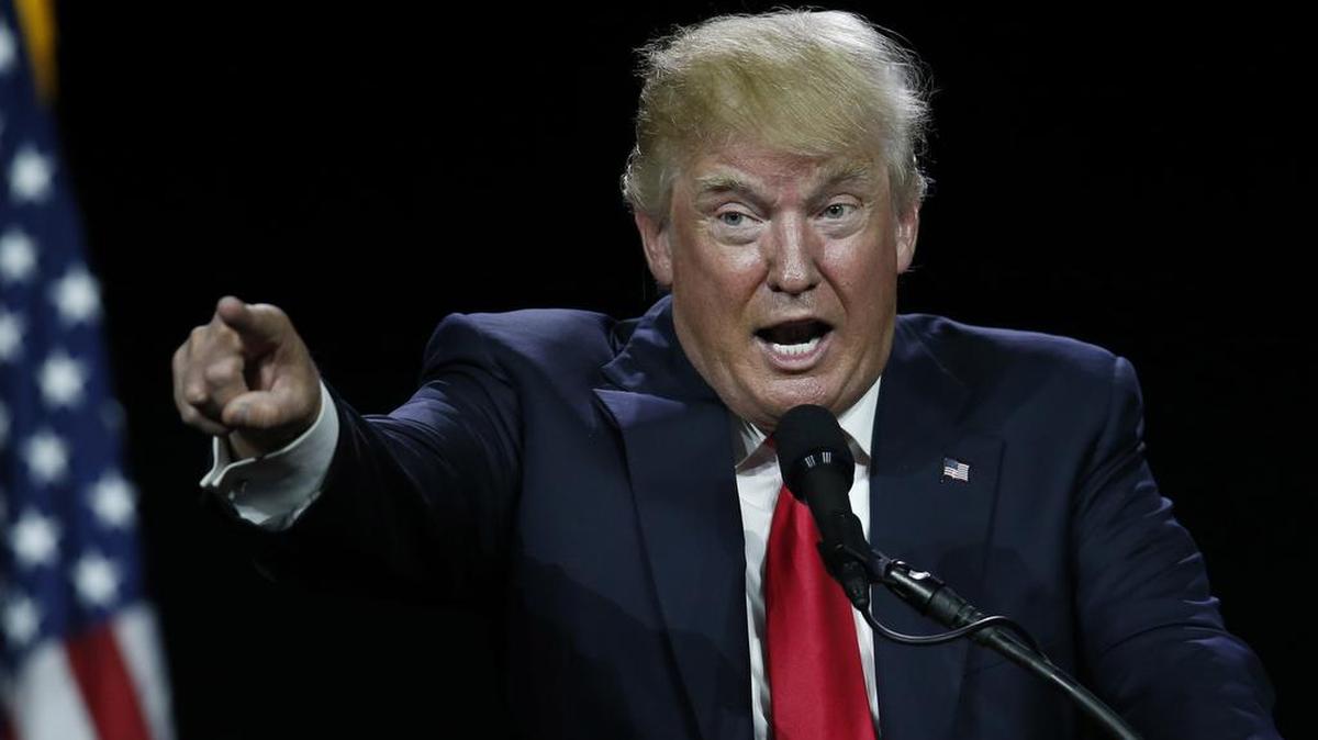 Republican presidential candidate Donald Trump speaks during the opening session of the Western Conservative Summit July 1, 2016, in Denver. The summit, which brings together Republicans from across the West, runs through Sunday.