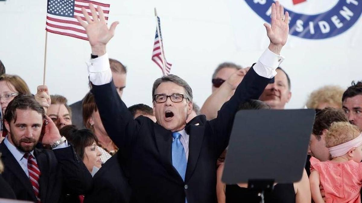 Former Texas Governor Rick Perry announces his second presidential bid in June 2015. Perry is reportedly under consideration for a cabinet position under President-elect Donald Trump.