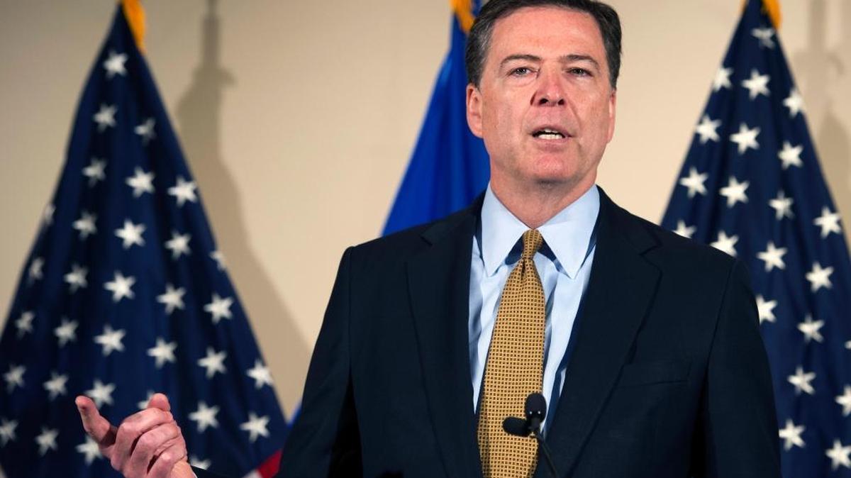 FBI Director James Comey during his statement at FBI Headquarters in Washington on Tuesday, July 5, 2016. Comey said 110 emails sent or received on Hillary Clinton's server contained classified information.