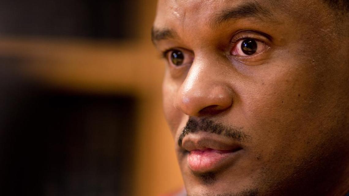 Richard Alex Williams is interviewed in the law offices of Victor Haltom, on his first day free after being acquitted for a 1996 murder on Nov. 2, 2015. After three trials, the first a hung jury, the second convicted him of first-degree murder and was then tossed out, he was set free. He spent 18 years in jail.