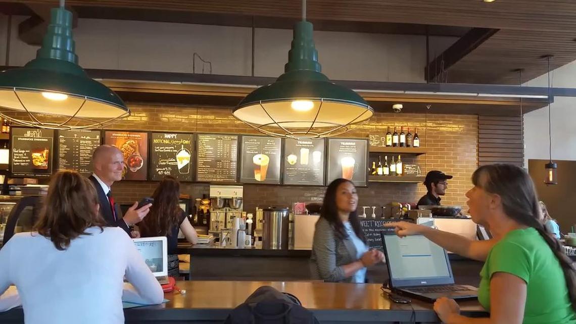 ‘Shame on you,’ the woman frequently shouts to the governor.