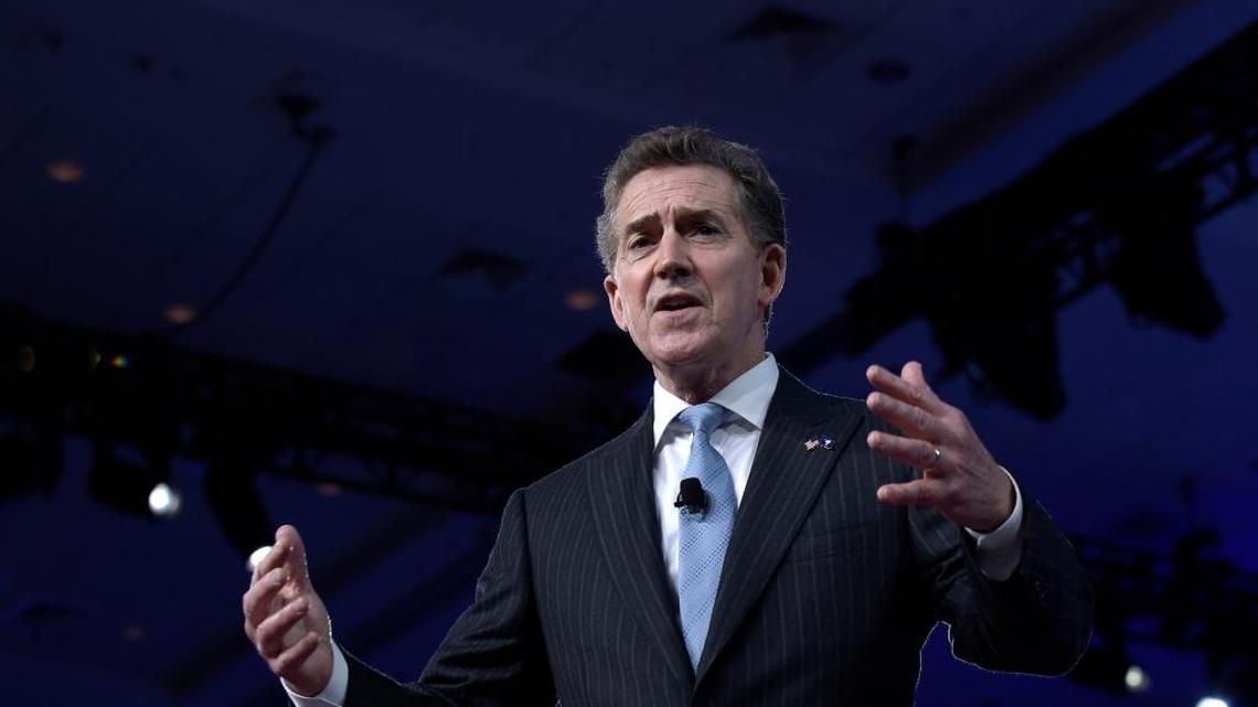 Former South Carolina Sen. Jim DeMint speaks at the Conservative Political Action Conference (CPAC) in Oxon Hill, Md., Thursday, Feb. 23, 2017. He has been ousted as head of the conservative Heritage Foundation in Washington.