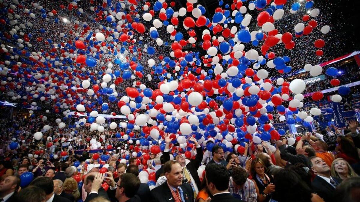 Balloons fall during the Republican National Convention in Tampa, Fla., on Aug. 30, 2012. The Republican convention this summer could be that rare event when it takes more than one round of balloting by the delegates to choose a nominee.