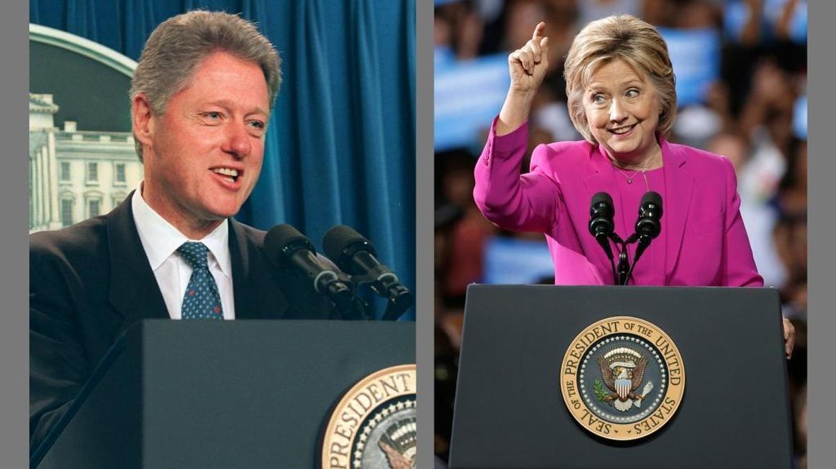 Most Democrats have Fleetwood Mac flashbacks and “Don’t Stop” thinking about the days when Bill Clinton was president. Donald Trump and Hillary Clinton, currently engaged in a tough battle for the White House, would handily lose their parties’ nominations to the late Reagan and former President Clinton, according to a new McClatchy-Marist poll. In photos, President Clinton speaks in the White House on April 26, 1996, on the Middle East cease-fire and Democratic presidential candidate Hillary Clinton speaks at a campaign rally in Charlotte, N.C., on July 5, 2016.