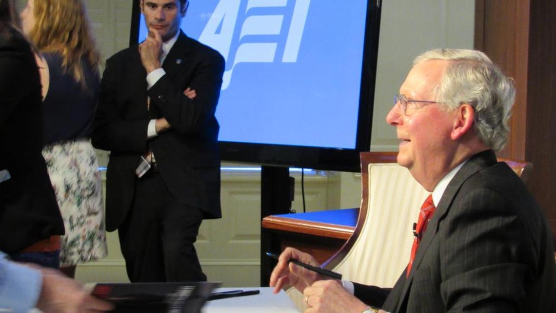 Senate Majority Leader Mitch McConnell of Kentucky signed copies of his memoir on Tuesday in Washington.