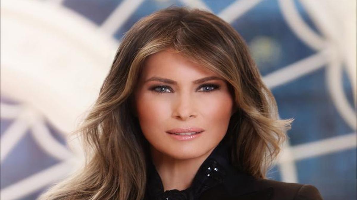 The official portrait of first lady Melania Trump was released Monday.