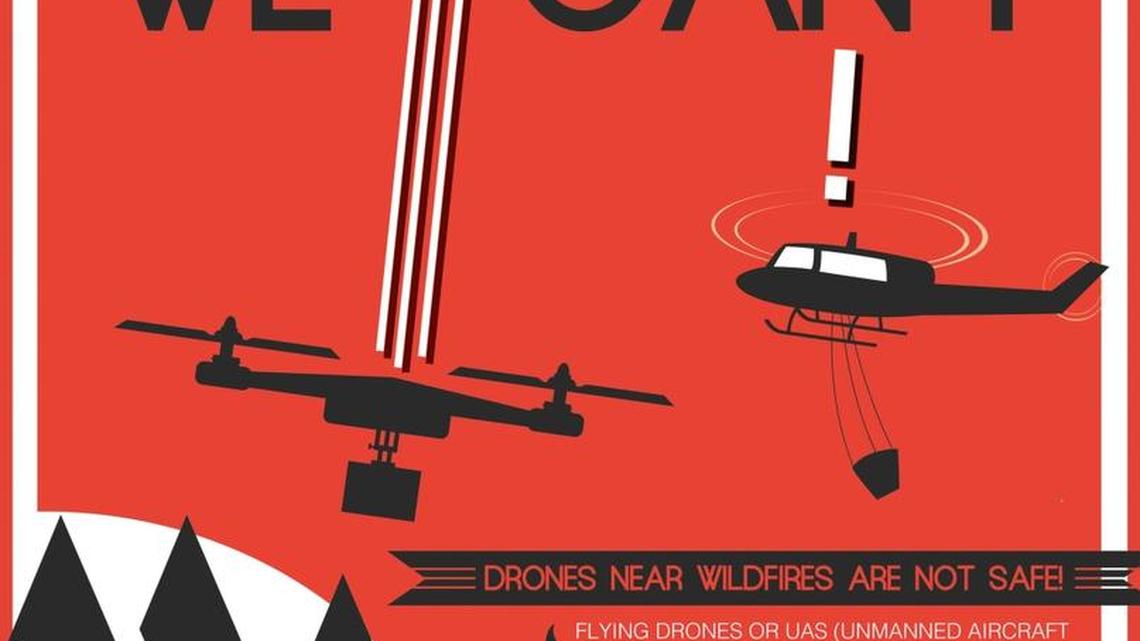 This public service announcement provided by the U.S. Forest Service warns people not to fly drones near wildfires. A spate of drone sightings near firefighting aircraft is fueling calls for more oversight and self-policing in the skies.