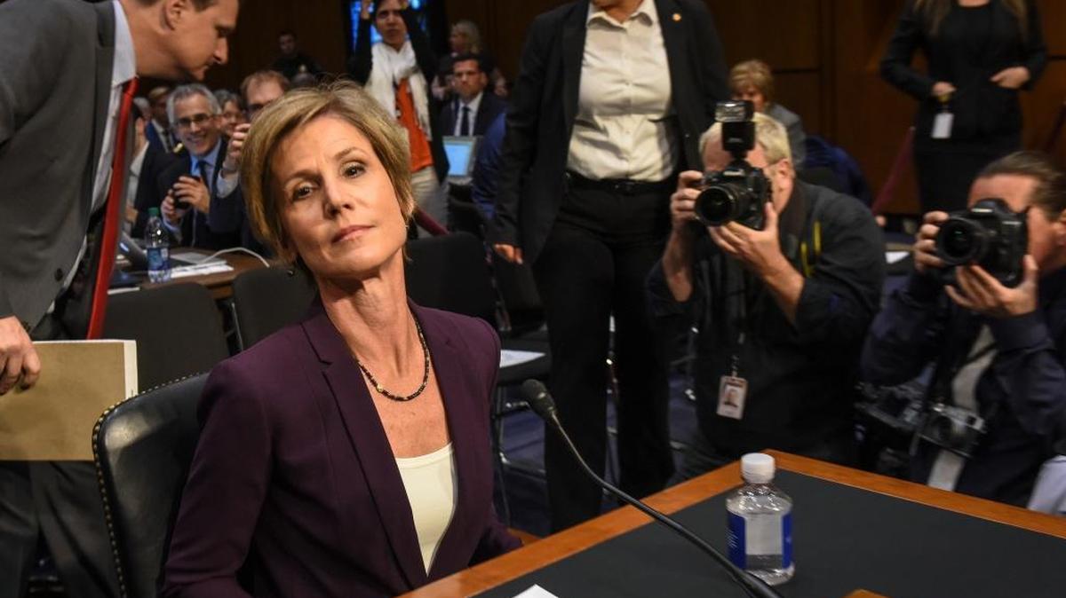 Former acting attorney general Sally Yates Monday before a Senate Judiciary Committee subcommittee hearing on Russian interference in the 2016 election.