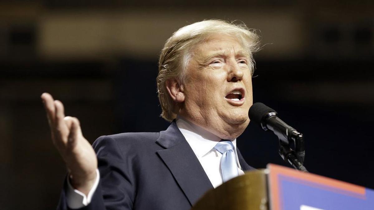 Republican presidential candidate Donald Trump speaks during a campaign rally in Fayetteville, N.C., March 9, 2016.