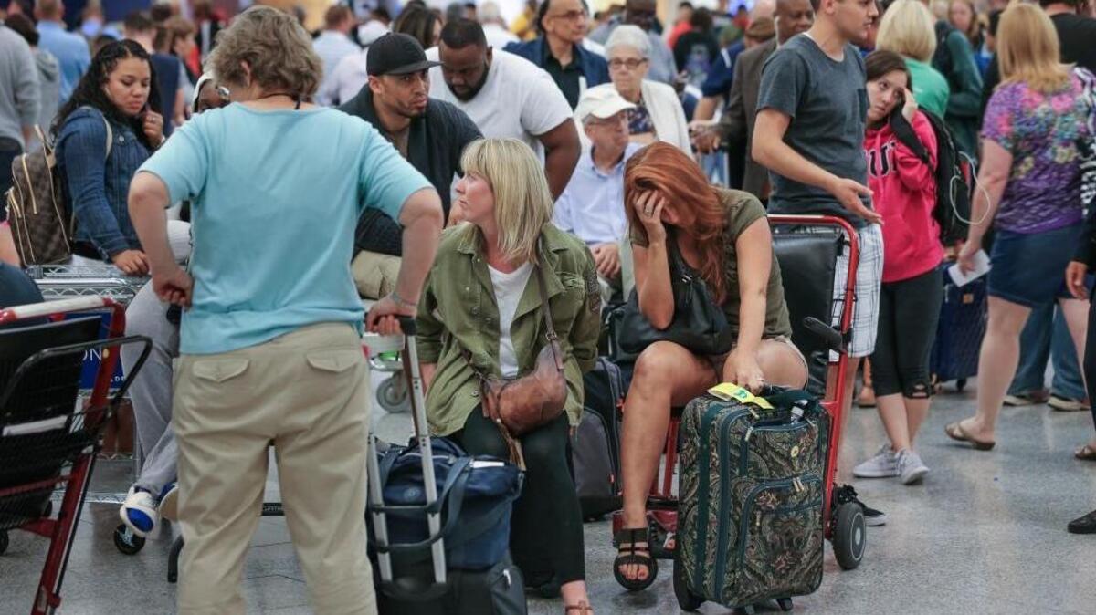 Thousands of passengers were stranded at Hartsfield-Jackson International Airport in Atlanta after a power surge wreaked havoc on the airline’s computer systems.