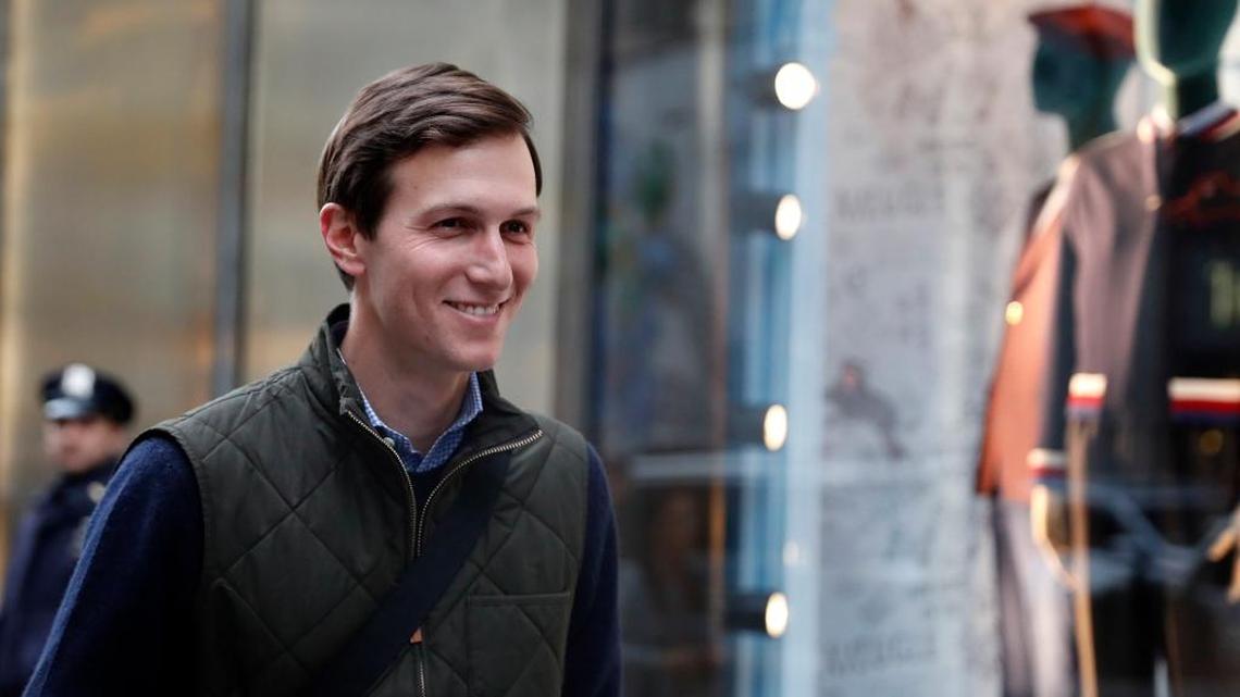 Jared Kushner, son-in-law of of President-elect Donald Trump walks from Trump Tower, Monday, Nov. 14, 2016, in New York.