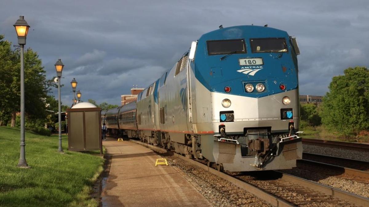 An Amtrak train stops at Alexandria, Va., on May 13, 2017. Several of the nation’s railroads won’t meet a 2018 deadline to install a collision avoidance system Congress required a decade ago.