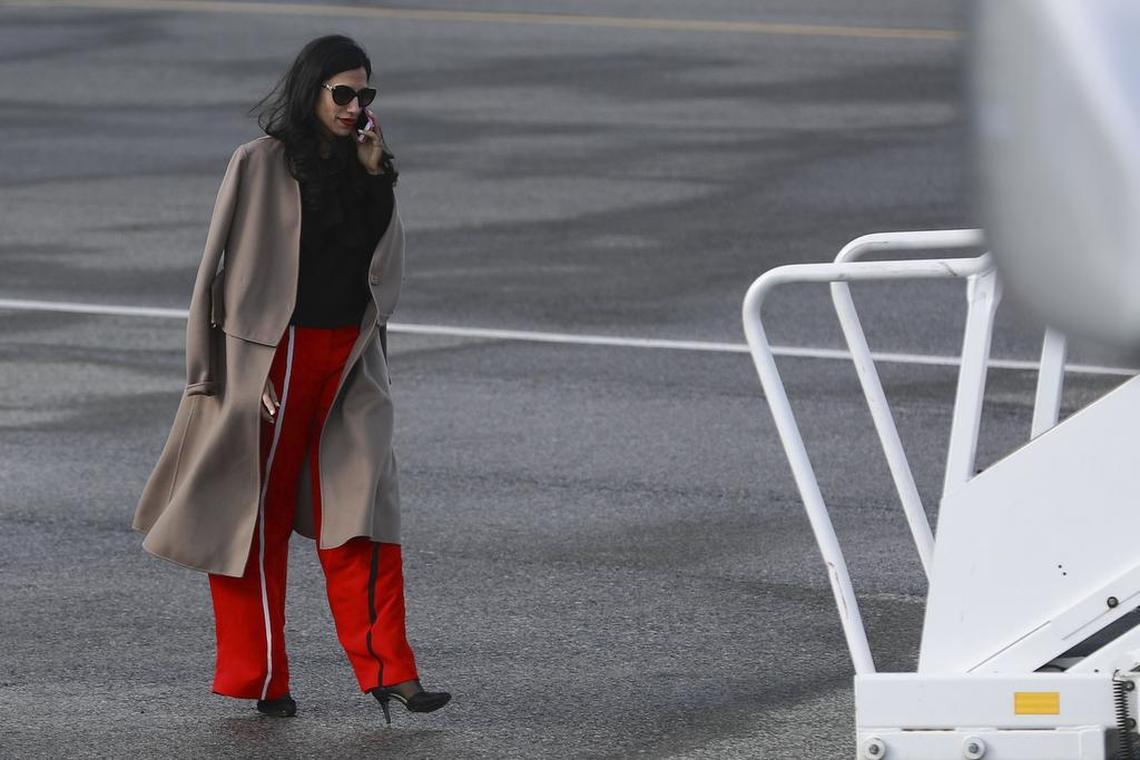 Huma Abedin, Hillary Clinton’s top aide, boards the Democratic presidential nominee’s campaign plane in White Plains, N.Y., Oct. 24, 2016. When agents pursuing a separate investigation discovered documents linked to Hillary Clinton on her husband’s computer, FBI Director James Comey was left with a fateful decision, with the election less than two weeks away.