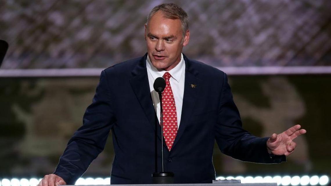 Montana Republican Rep. Ryan Zinke, seen at the Republican National Convention in Cleveland on July 18, has been tapped to be Interior Secretary.