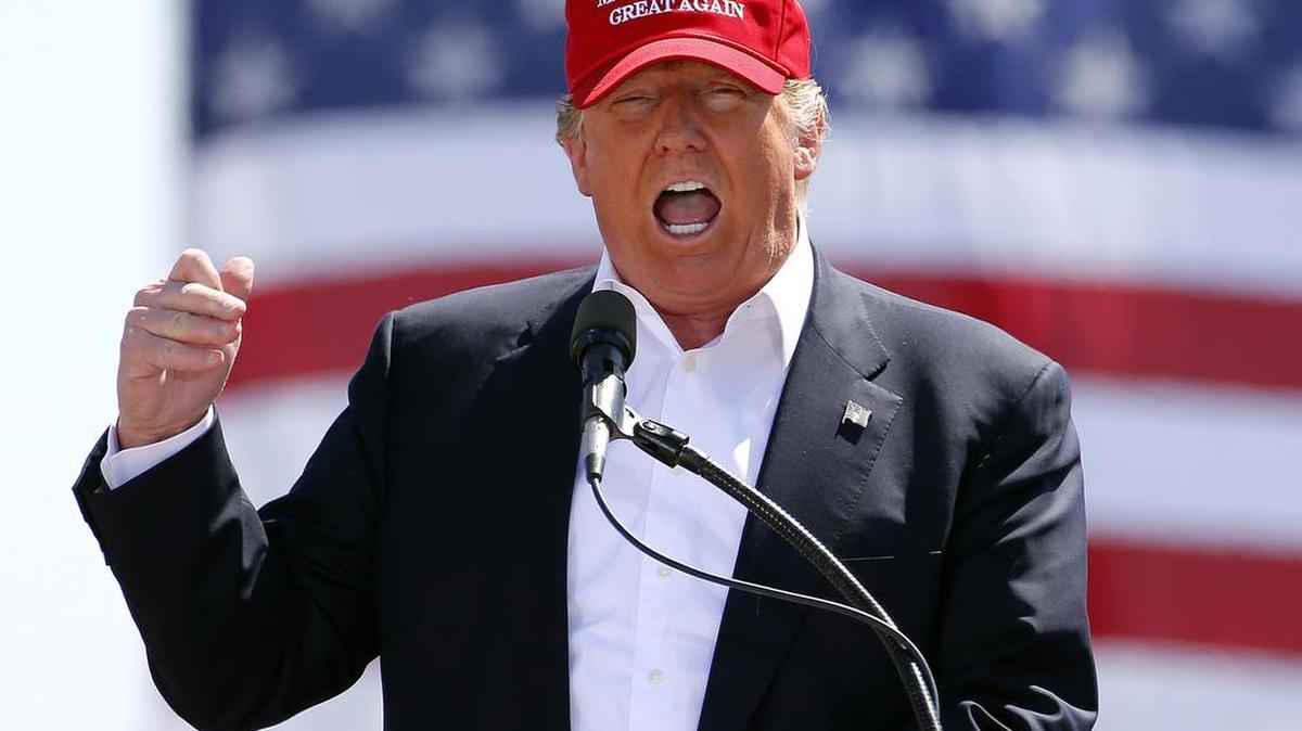 Republican presidential candidate Donald Trump speaks during a campaign rally in Fountain Hills, Ariz., on March 19, 2016.
