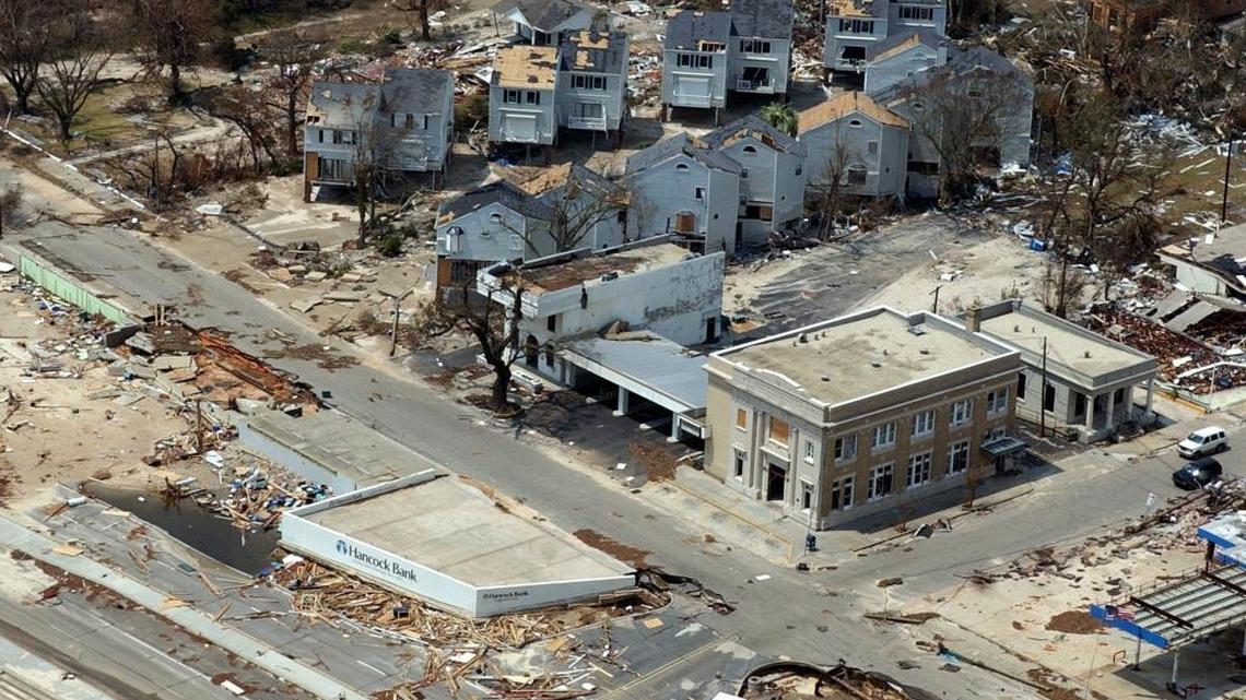 Pass Christian was badly damaged during Hurricane Katrina in 2005. FEMA has halted payments to Mississippi over irregularities in a program to shore up wind damaged homes.